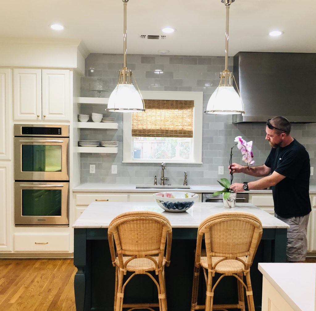 kitchen remodel with island and custom cabinetry